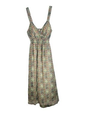RAGA Mint, Tan , Brown and Cream Chevron Maxi Dress